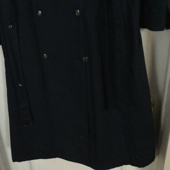 London Fog women's trench coat blue belted buttons up Size 12 Petite - Picture 8 of 11